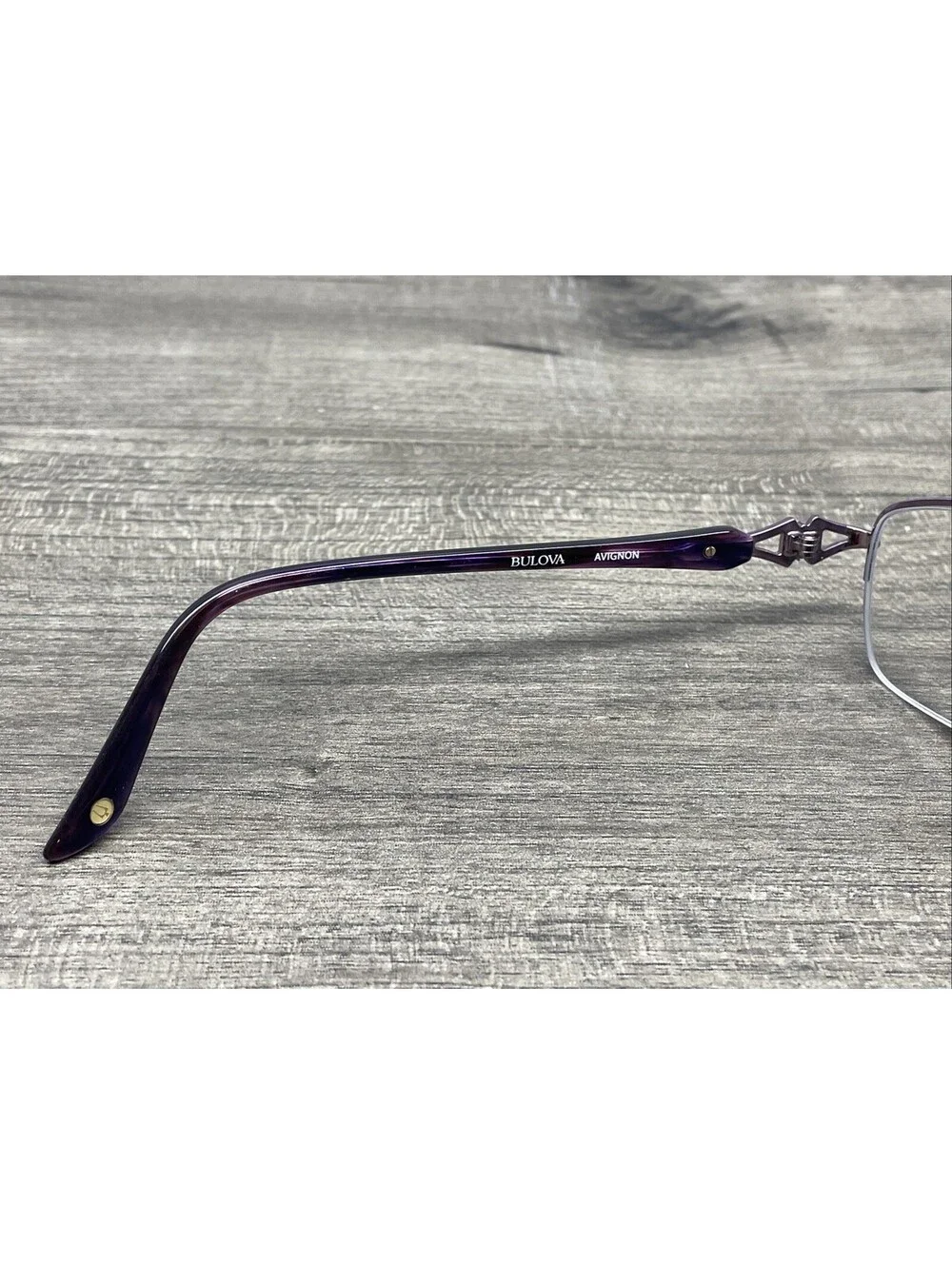Bulova Avignon Womens Eyeglass Frames Lilac Purple 52-18-135 Metal Half Rim